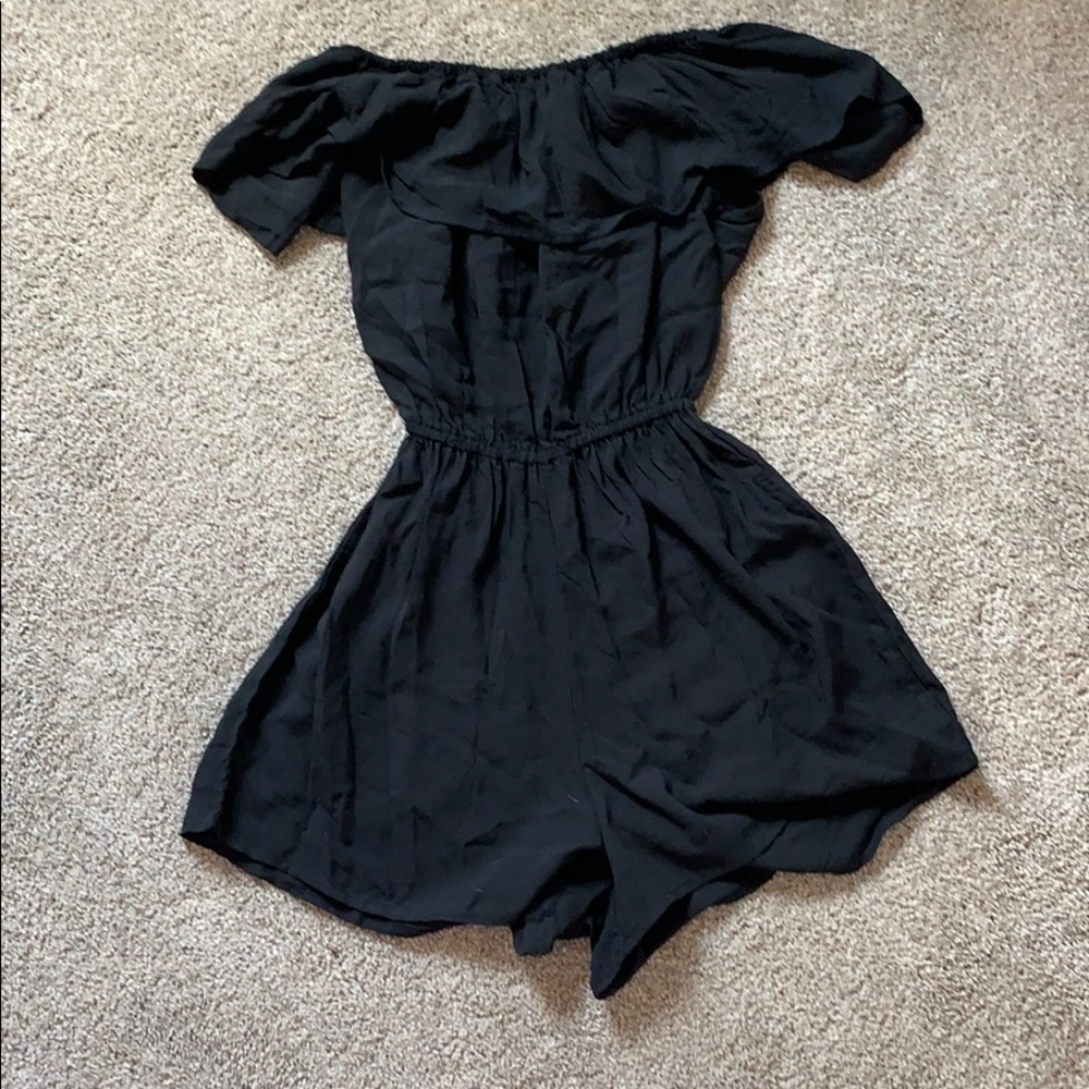 black off the shoulders romper